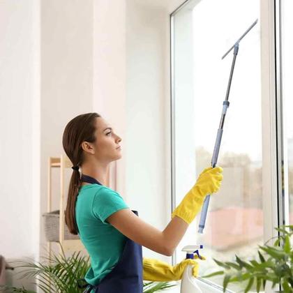 Imagem de kit 2 Super Rodos Mágico Silicone Multiuso Pisos Vidro Vassoura 1,50m Pisos Vidros Janela Limpeza Giratório Esfregão