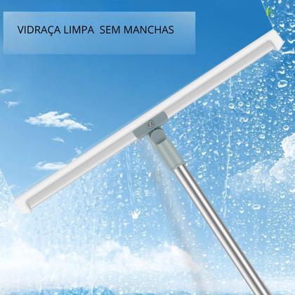 Imagem de kit 2 Super Rodos Vassoura Mágico Silicone Estrutural Multiuso Pisos Vidros Janela Limpeza Giratório Esfregão