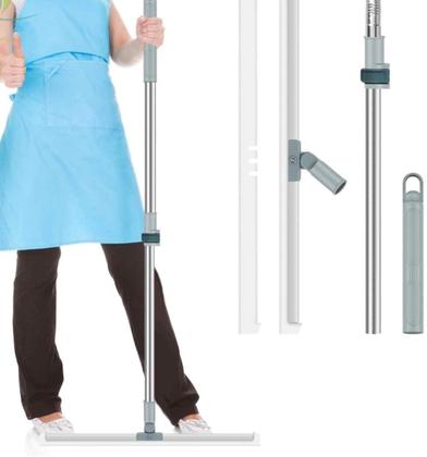 Imagem de kit 2 Super Rodos Vassoura Mágico Silicone Estrutural Multiuso Pisos Vidros Janela Limpeza Giratório Esfregão