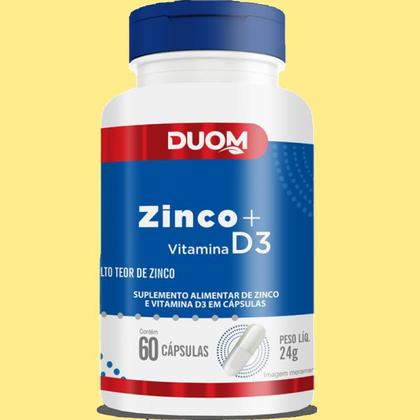 Imagem de Kit 2 Suplemento Alimentar Zinco + Vitamina D3 60 Cps  Duom