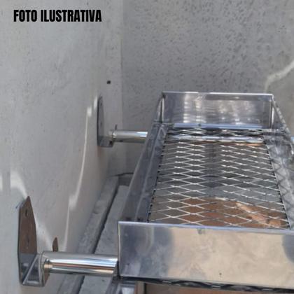 Imagem de Kit 2 Suporte Barra Inox Multiuso Cabideiro Churrasco 1M