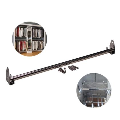 Imagem de Kit 2 Suporte Barra Inox Multiuso Cabideiro Churrasco 70cm