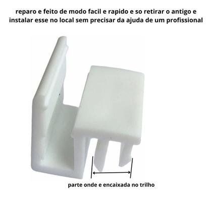 Imagem de Kit 2 Suporte Box De Vidro Guia Deslizante Folha Correr