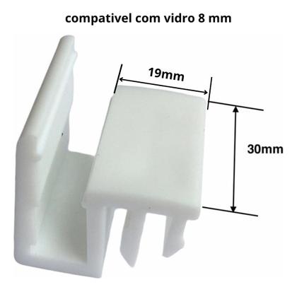 Imagem de Kit 2 Suporte Box De Vidro Guia Deslizante Folha Correr