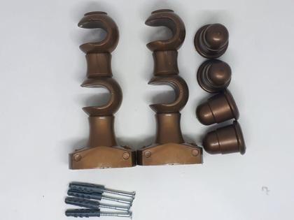 Imagem de Kit 2 Suporte Cortina Duplo para Varão 19/19 mm Ouro Velho