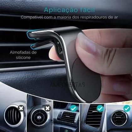 Imagem de Kit 2 Suporte de Celular Magnético Veicular Universal Giratório 360 Com Imã Para Motoristas Carro 