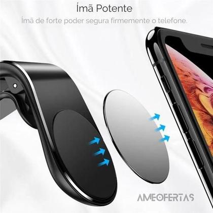 Imagem de Kit 2 Suporte de Celular Magnético Veicular Universal Giratório 360 Com Imã Para Motoristas Carro 