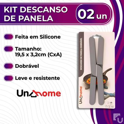 Imagem de Kit 2 Suporte Descanso de Panela em Silicone Dobrável Antiaderente Leve e Resistente Uny Home