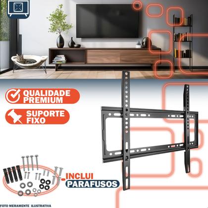 Imagem de Kit 2 Suporte Fixo de Parede Televisão 23 a 63 Pol Smart Led Lcd Monitor Painel Até 50Kg Slim Preto
