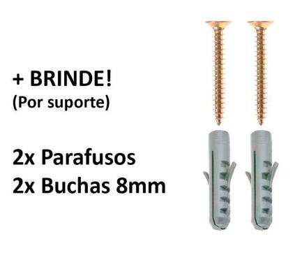 Imagem de Kit 2 Suporte Mão Francesa Reforçada Pia Prateleira Bancada 30Cm Preto + Parafusos