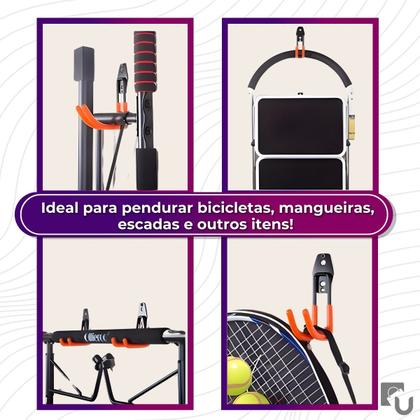 Imagem de Kit 2 Suporte Multiuso Aço Para Parede Suporta Até 23kg Bike Mangueira Escada Bestfer