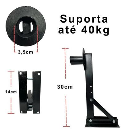 Imagem de Kit 2 Suporte Parede Caixas De Som Parede Acústica 30cm 40kg