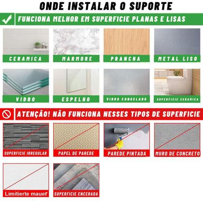 Imagem de Kit 2 Suporte Porta Papel Higiênico Parede Adesivo 3m