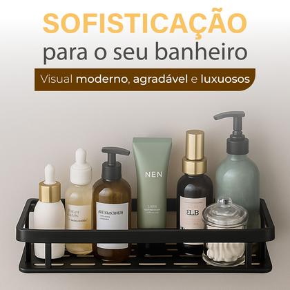 Imagem de Kit 2 Suporte Shampoo Sabonete Banheiro Adesivo Parede Box Luxo Linha Premuim
