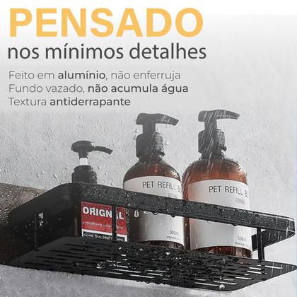Imagem de Kit 2 Suporte Shampoo Sabonete Banheiro Adesivo Parede Box Luxo Linha Premuim