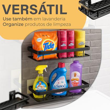 Imagem de Kit 2 Suporte Shampoo Sabonete Banheiro Adesivo Parede Box Luxo Linha Premuim