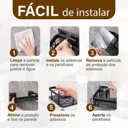 Imagem de Kit 2 Suporte Shampoo Sabonete Banheiro Adesivo Parede Box Luxo Linha Premuim