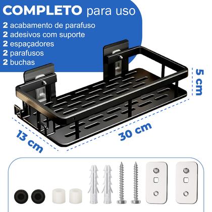 Imagem de Kit 2 Suporte Shampoo Sabonete Banheiro Adesivo Parede Box Luxo Linha Premuim