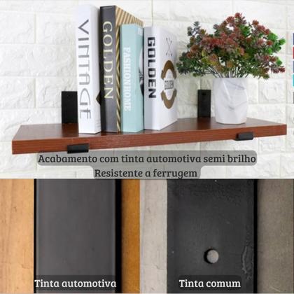 Imagem de Kit 2 Suportes Mão Francesa Invertida Par 20cm de Ferro 25mm