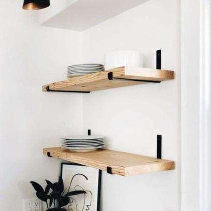 Imagem de Kit 2 Suportes Mão Francesa Invertida Par 20cm de Ferro 25mm