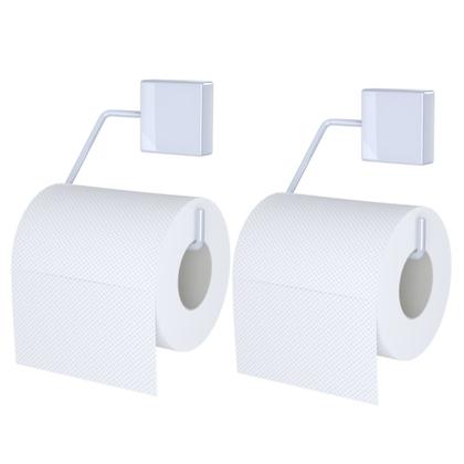 Imagem de Kit 2 Suportes para Papel Higiênico Aço Exclusive Branco - DiCarlo 