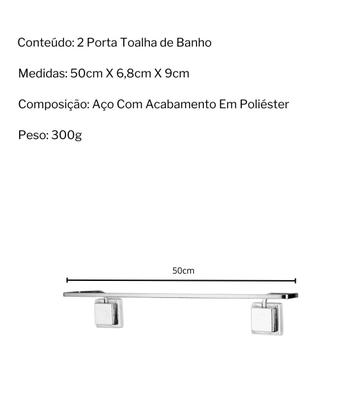 Imagem de Kit 2 Suportes Porta Toalha Banho Banheiro Sem Furo Fita 3m