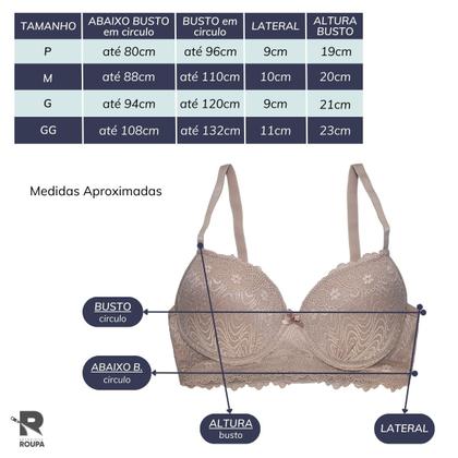 Imagem de Kit 2 Sutiã Com Bojo Renda Sustentação Com Barbatanas Nas Laterais