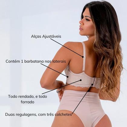 Imagem de Kit 2 Sutiã Com Bojo Renda Sustentação Com Barbatanas Nas Laterais