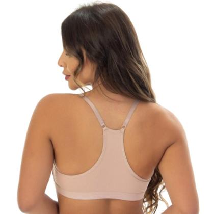 Imagem de Kit 2 Sutiã Feminino Nadador Sem Bojo Confortável Abertura Frontal Em Microfibra Lingerie Soutien