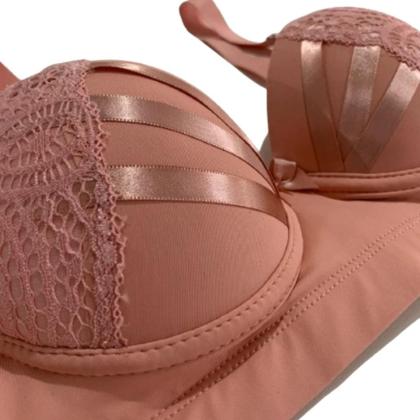 Imagem de Kit 2 Sutiã Feminino Sustentação Com Alça Reforçada Detalhe Fita Bojo Íntimo Reforçado Microfibra