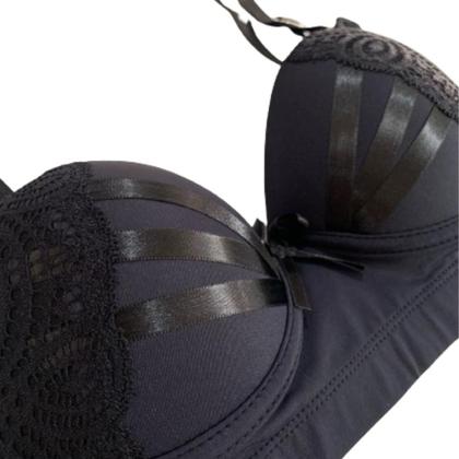 Imagem de Kit 2 Sutiã Feminino Sustentação Com Alça Reforçada Detalhe Fita Bojo Íntimo Reforçado Microfibra