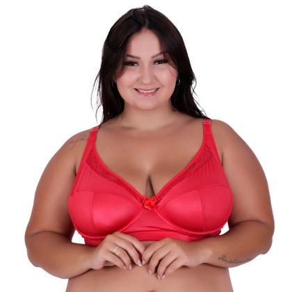 Imagem de Kit 2 Sutiã Plus Size Sem Bojo Cirrê - KIT 2 INÊS VERMELHO PRETO