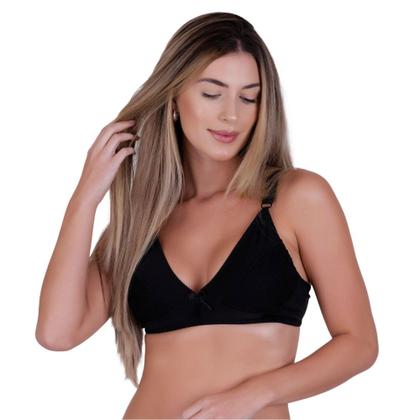 Imagem de Kit 2 Sutia sem Bojo com Detalhe em Renda Adulto Alça Reforçada - c8 KIT 2 MARLENE PRETO E VERMELHO