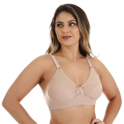 Imagem de Kit 2 Sutiã Sustentação Feminino Lycra Reforçado Sem Bojo Renda Alça Regulagem Soutiens Lingerie