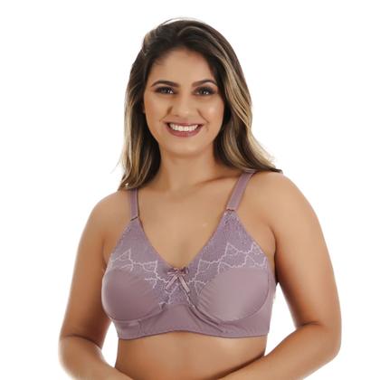 Imagem de Kit 2 Sutiã Sustentação Feminino Lycra Reforçado Sem Bojo Renda Alça Regulagem Soutiens Lingerie