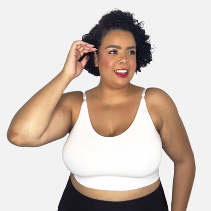 Imagem de Kit 2 Sutiã Top Alça Fina Cropped Academia C/ Bojo Plus Size