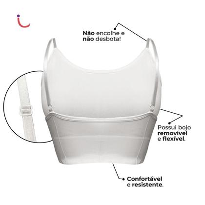 Imagem de Kit 2 Sutiã Top Alça Fina Cropped Academia C/ Bojo Plus Size