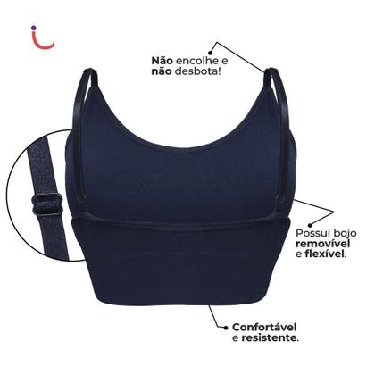 Imagem de Kit 2 Sutiã Top Alça Fina Cropped Academia C/ Bojo Plus Size