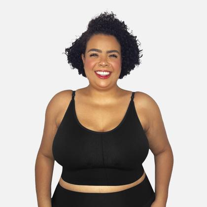 Imagem de Kit 2 Sutiã Top Alça Fina Cropped Academia C/ Bojo Plus Size
