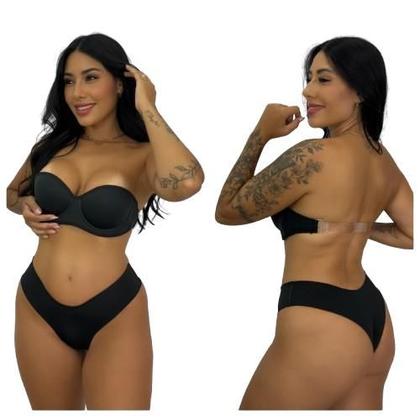 Imagem de KIT 2 Sutiãs invisível sem alça com bojo Costas transparente Silicone