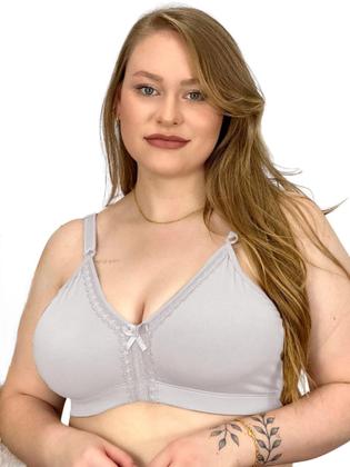 Imagem de Kit 2 Sutiãs Plus Size Estrutura Reforçado Alça Larga Microfibra Tamanhos Maiores 50/52/54/56