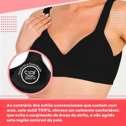 Imagem de Kit 2 Sutiãs Trifil Daily Top Com Bojo Sem Costura Soutien Sem Aro Microfibra Macio Confortável