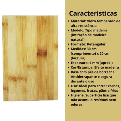 Imagem de Kit 2 Tábua De Corte De Vidro Multiuso Retangular Resistente
