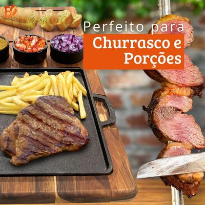 Imagem de Kit 2 Tábuas Para Churrasco E Porção 55x28 Com Chapas E Molheiras