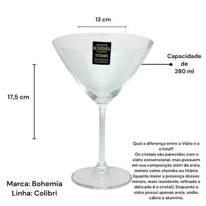 Imagem de Kit 2 Taças de Cristal Martini 280ml Bohemia Linha Colibri