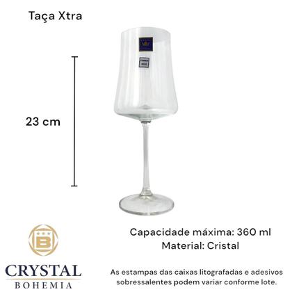 Imagem de Kit 2 Taças de Vinho Branco Cristal Bohemia 360ml Linha Xtra