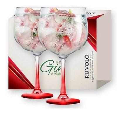 Imagem de  Kit 2 Taças Gin Tonica Drinks Festa Vidro Colors 650ml