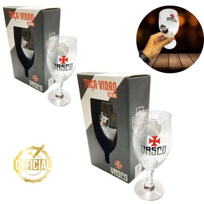 Imagem de Kit 2 Taças Tulipa 330ml Chopp Vinho Time Vasco Da Gama Selo