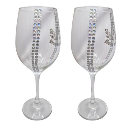 Imagem de Kit 2 Taças Vidro Bodas de Prata 25 Anos Luxo + Presente