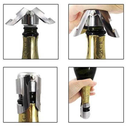 Imagem de Kit 2 Tampas Rolhas Seladoras P/ Garrafa de Vinho Espumante